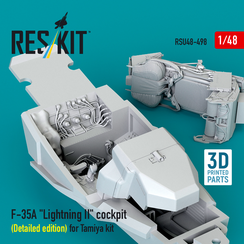 Reskit F-35A "Lightning II" cockpit (Detailed edition) for Tamiya kit (3D Printed) (1/48) - Image 2