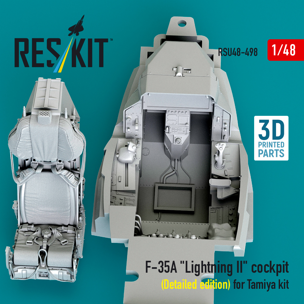 Reskit F-35A "Lightning II" cockpit (Detailed edition) for Tamiya kit (3D Printed) (1/48) - Image 3