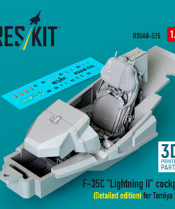 Reskit F-35C "Lightning II" cockpit (Detailed edition) for Tamiya kit (3D Printed) (1/48)
