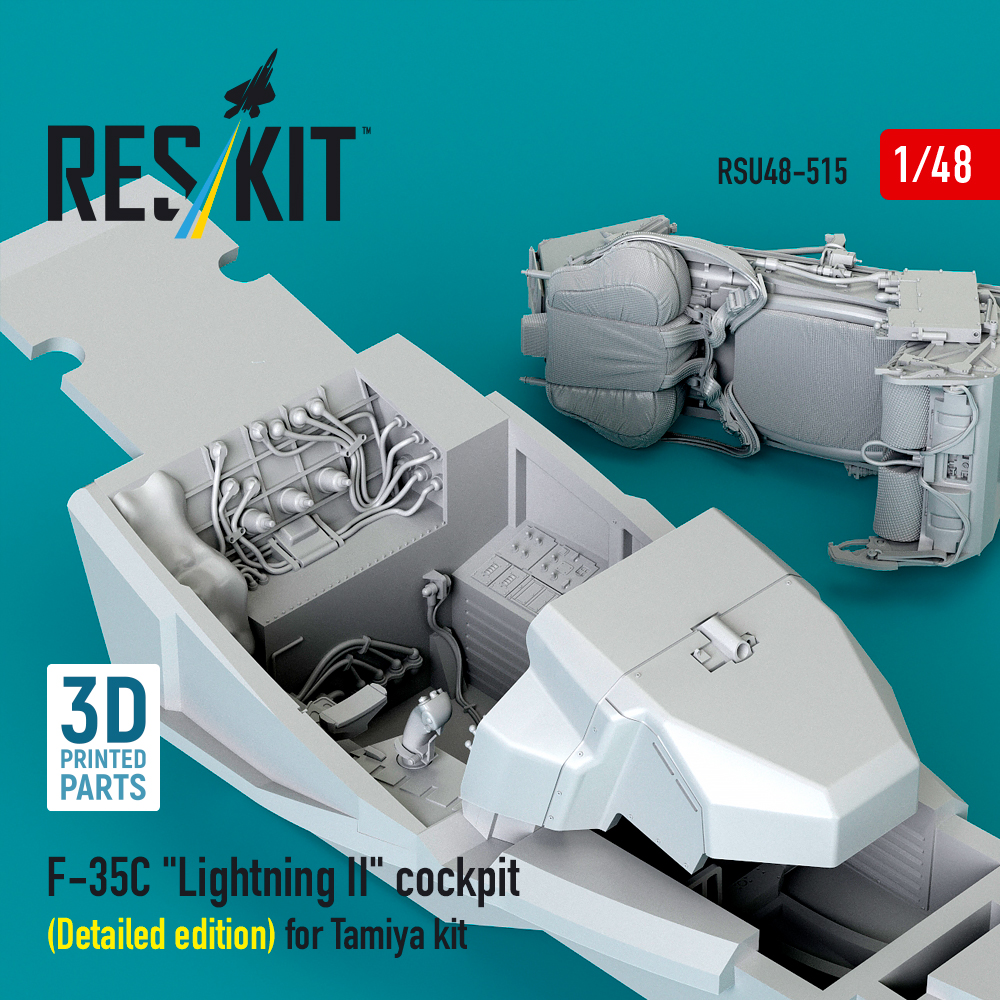 Reskit F-35C "Lightning II" cockpit (Detailed edition) for Tamiya kit (3D Printed) (1/48) - Image 2