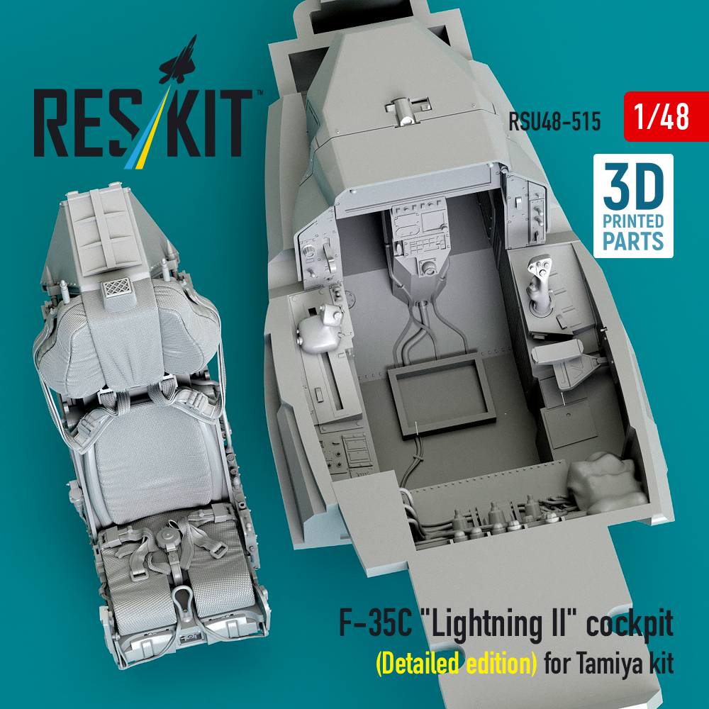 Reskit F-35C "Lightning II" cockpit (Detailed edition) for Tamiya kit (3D Printed) (1/48) - Image 3