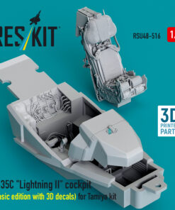 Alternative view of Reskit F-35C "Lightning II" cockpit (Basic edition with 3D decals) for Tamiya kit (3D Printed) (1/48)