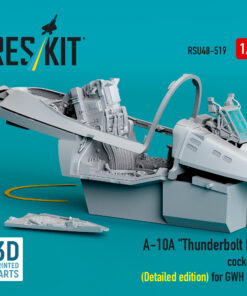 Alternative view of Reskit A-10A "Thunderbolt II" cockpit (Detailed edition) for GWH kit (3D Printed) (1/48)
