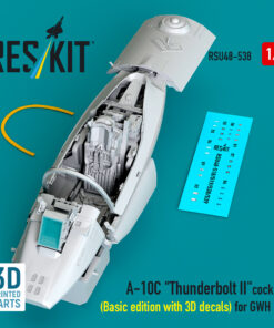 Reskit A-10C "Thunderbolt II" cockpit (Basic edition with 3D decals) for GWH kit (3D Printed) (1/48)