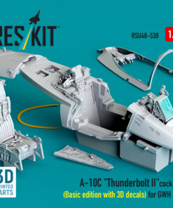 Alternative view of Reskit A-10C "Thunderbolt II" cockpit (Basic edition with 3D decals) for GWH kit (3D Printed) (1/48)