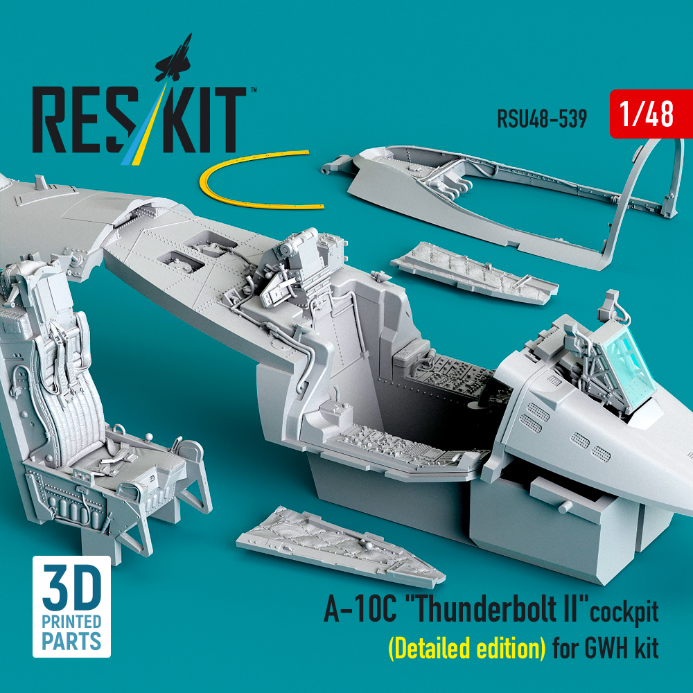 Reskit A-10C "Thunderbolt II" cockpit (Detailed edition) for GWH kit (3D Printed) (1/48) - Image 2