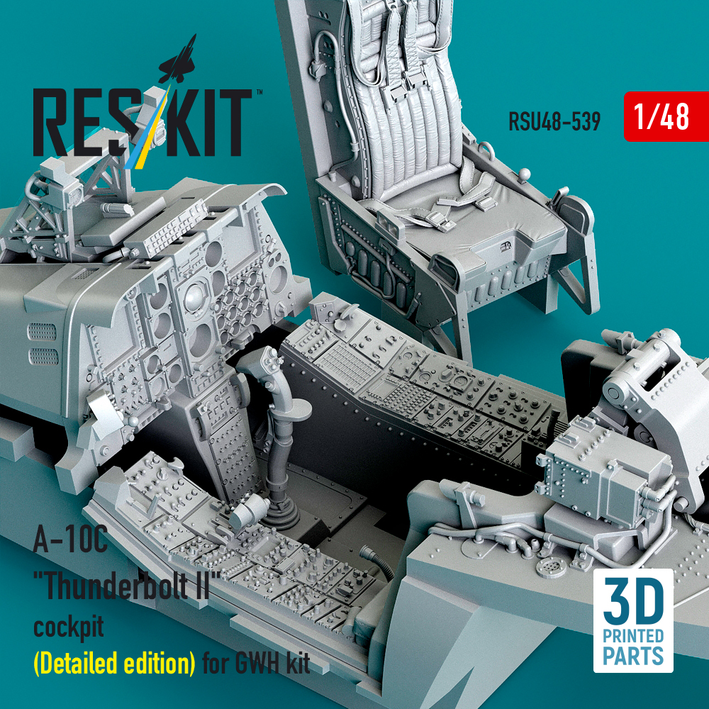 Reskit A-10C "Thunderbolt II" cockpit (Detailed edition) for GWH kit (3D Printed) (1/48) - Image 3