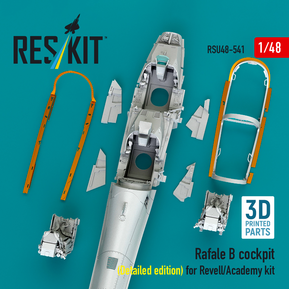 Reskit Rafale B cockpit cockpit (Detailed edition) for Revell/Academy kit (3D Printed) (1/48) - Image 3