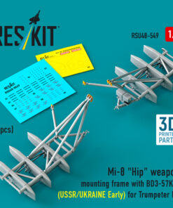 Reskit Mi-8 "Hip" weapon mounting frame with BD3-57KrV for Trumpeter kit (USSR/UKRAINE Early) (2 pcs) (3D Printed) (1/48)