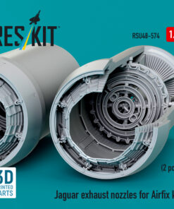 Alternative view of Reskit Jaguar exhaust nozzles for Airfix kit (3D Printed) (1/48)