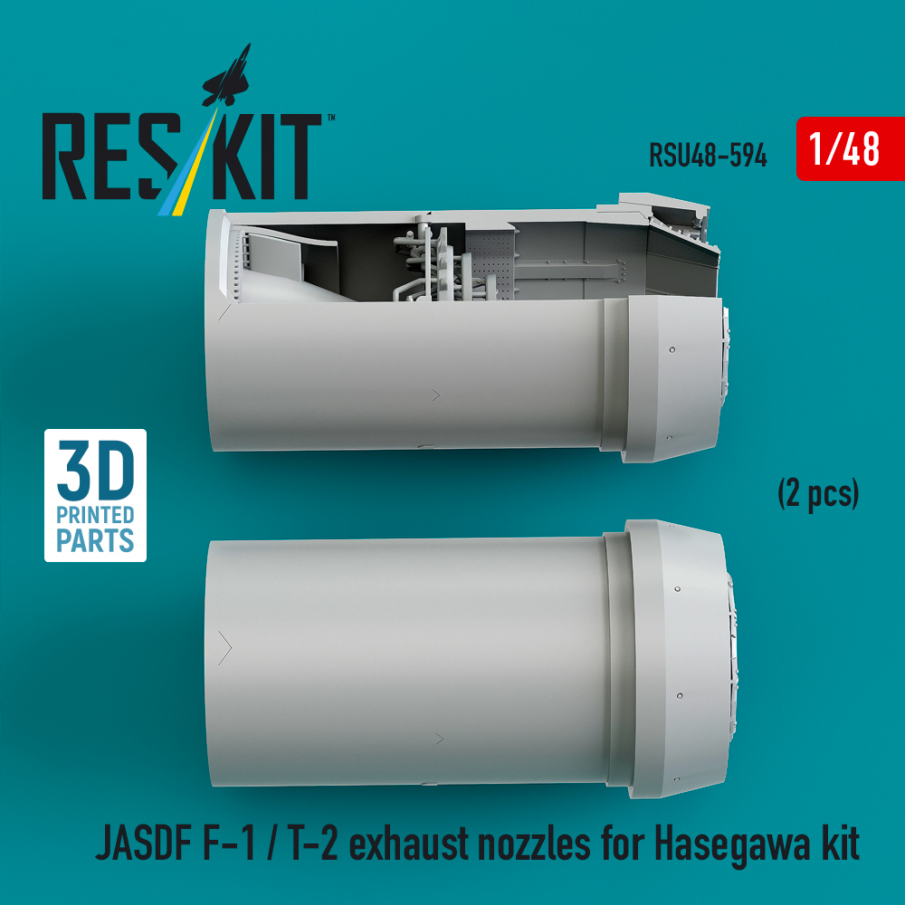Reskit JASDF F-1 / T-2 exhaust nozzles for Hasegawa kit (3D Printed) (1/48) - Image 2