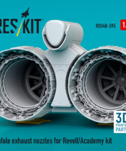 Alternative view of Reskit Rafale exhaust nozzles for Revell/Academy kit (3D Printed) (1/48)