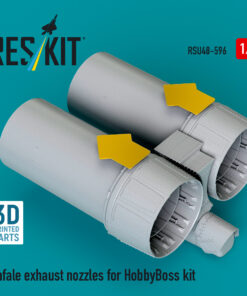 Reskit Rafale exhaust nozzles for HobbyBoss kit (3D Printed) (1/48)