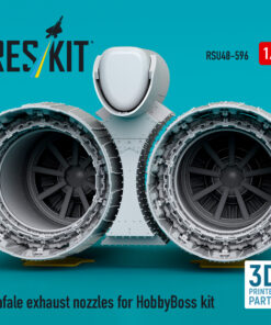 Alternative view of Reskit Rafale exhaust nozzles for HobbyBoss kit (3D Printed) (1/48)