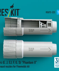 Alternative view of Reskit F-4 (E, J, EJ, F, G, S) "Phantom II" exhaust nozzles for Finemolds kit (3D Printed) (1/72)