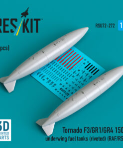 Reskit Tornado F3/GR1/GR4 1500L underwing fuel tanks (riveted) (RAF/RSAF) (2 pcs) (3D Printed) (1/72)