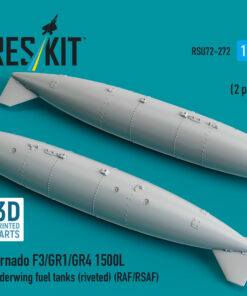 Alternative view of Reskit Tornado F3/GR1/GR4 1500L underwing fuel tanks (riveted) (RAF/RSAF) (2 pcs) (3D Printed) (1/72)