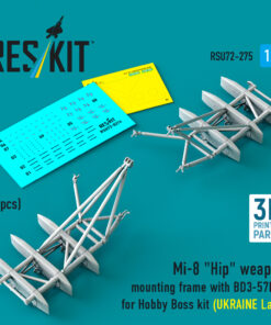 Reskit Mi-8 "Hip" weapon mounting frame with BD3-57KrV for Hobby Boss kit (UKRAINE Late) (2 pcs) (3D Printed) (1/72)