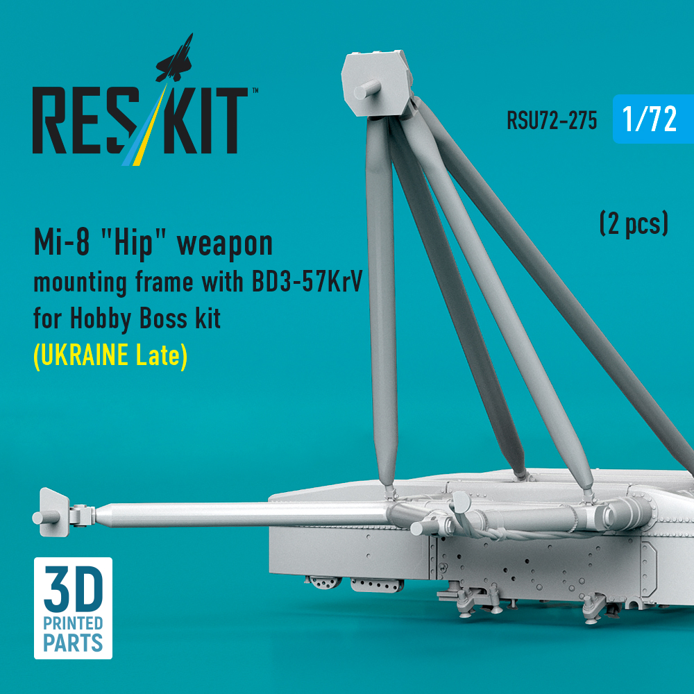 Reskit Mi-8 "Hip" weapon mounting frame with BD3-57KrV for Hobby Boss kit (UKRAINE Late) (2 pcs) (3D Printed) (1/72) - Image 3