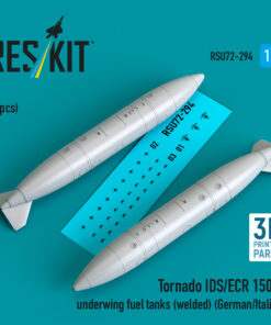 Reskit Tornado IDS/ECR 1500L underwing fuel tanks (welded) (German/Italian) (2 pcs) (3D Printed) (1/72)