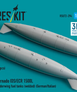 Alternative view of Reskit Tornado IDS/ECR 1500L underwing fuel tanks (welded) (German/Italian) (2 pcs) (3D Printed) (1/72)