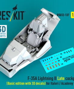Reskit F-35A Lightning II Late cockpit (Basic edition with 3D decals) for Italeri / Academy kit (3D Printed) (1/32) RSU32-0137
