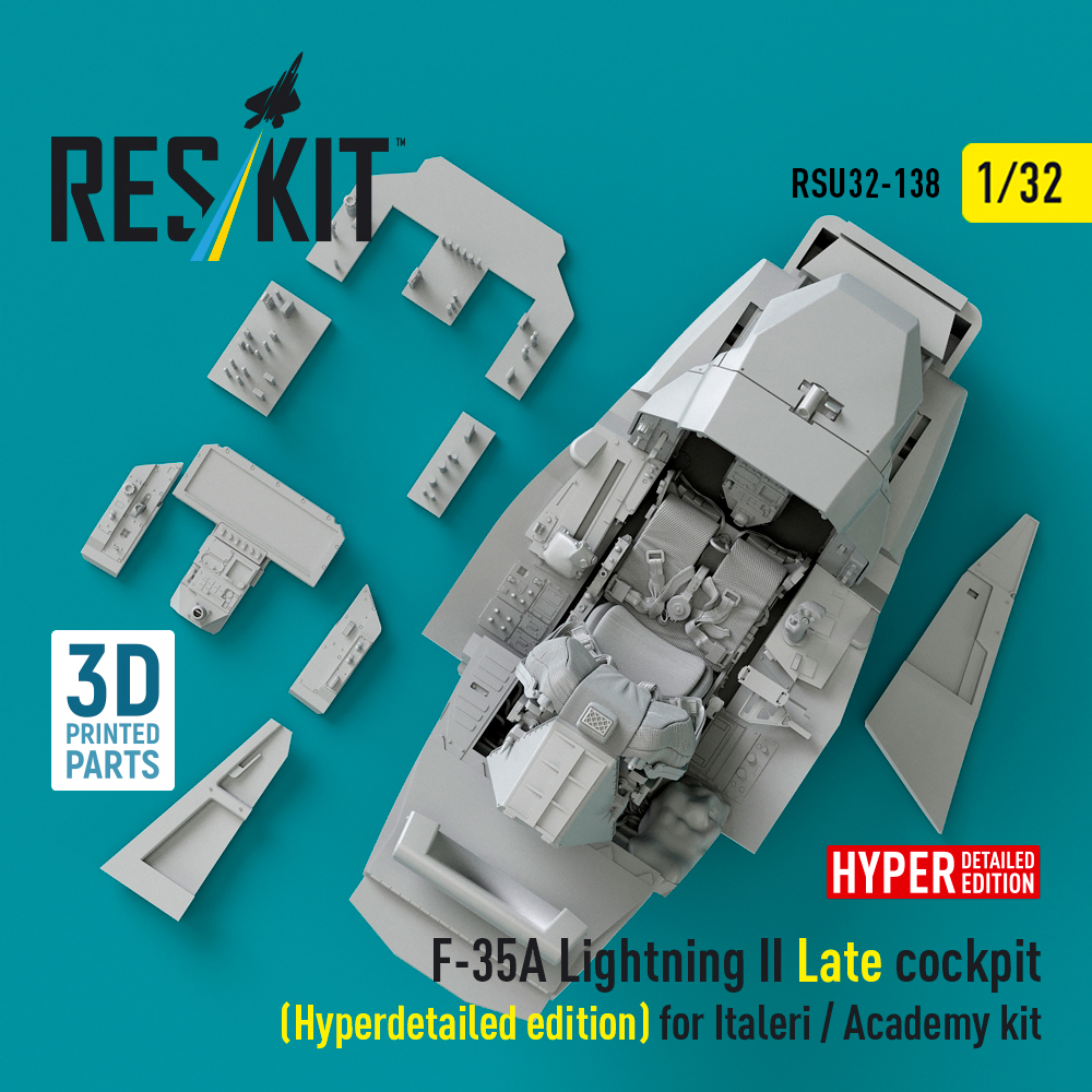 Reskit F-35A Lightning II Late cockpit (Hyperdetailed edition) for Italeri / Academy kit (3D Printed) (1/32) RSU32-0138 - Image 3