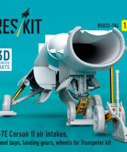 Alternative view of Reskit A-7E Corsair II air intakes, wheel bays, landing gears, wheels for Trumpeter kit (3D Printed) (1/32) RSU32-0184
