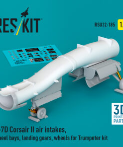 Reskit A-7D Corsair II air intakes, wheel bays, landing gears, wheels for Trumpeter kit (3D Printed) (1/32) RSU32-0185