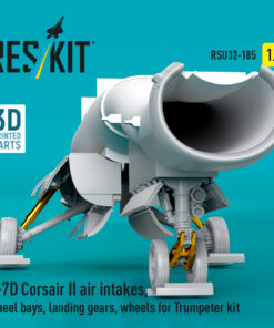Alternative view of Reskit A-7D Corsair II air intakes, wheel bays, landing gears, wheels for Trumpeter kit (3D Printed) (1/32) RSU32-0185