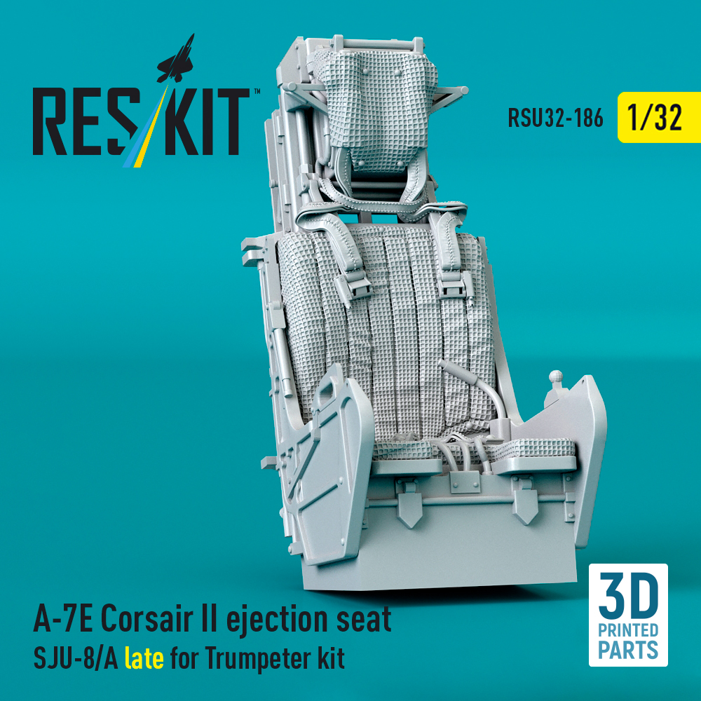 Reskit A-7E Corsair II ejection seat SJU-8/A late for Trumpeter kit (3D Printed) (1/32) RSU32-0186 - Image 2