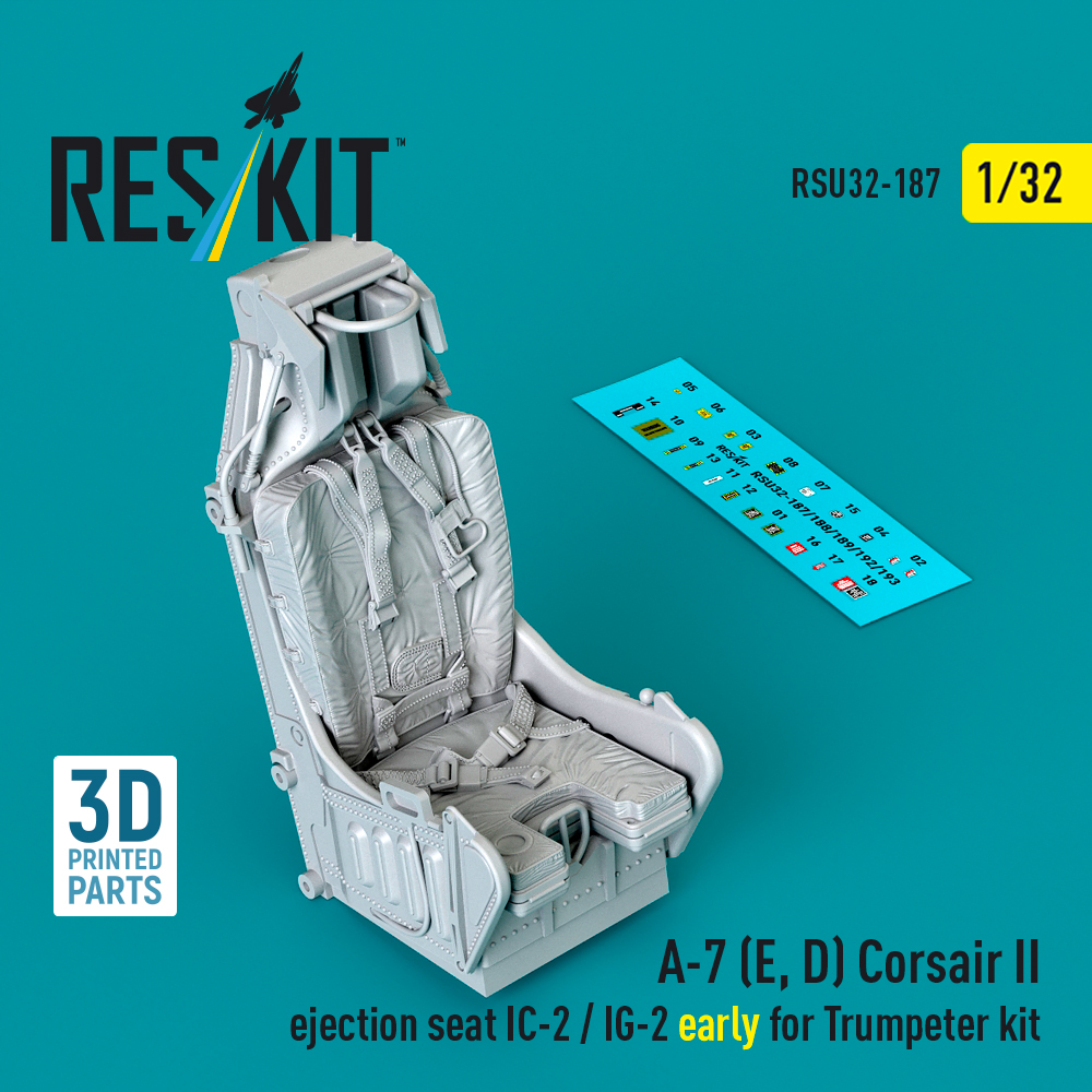 Reskit A-7 (E, D) Corsair II ejection seat IC-2 / IG-2 early for Trumpeter kit (3D Printed) (1/32) RSU32-0187
