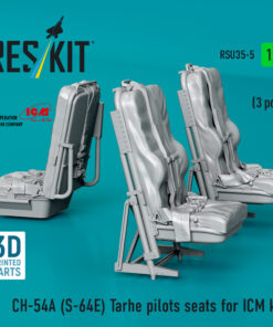 Alternative view of Reskit CH-54A (S-64E) Tarhe pilots seats for ICM kit (3 pcs) (3D Printed) (1/35) RSU35-0005