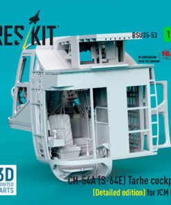 Alternative view of Reskit CH-54A (S-64E) Tarhe cockpit (Detailed edition) for ICM kit (3D Printed) (1/35) RSU35-0053