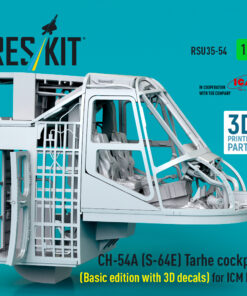 Alternative view of Reskit CH-54A (S-64E) Tarhe cockpit (Basic edition with 3D decals) for ICM kit (3D Printed) (1/35) RSU35-0054