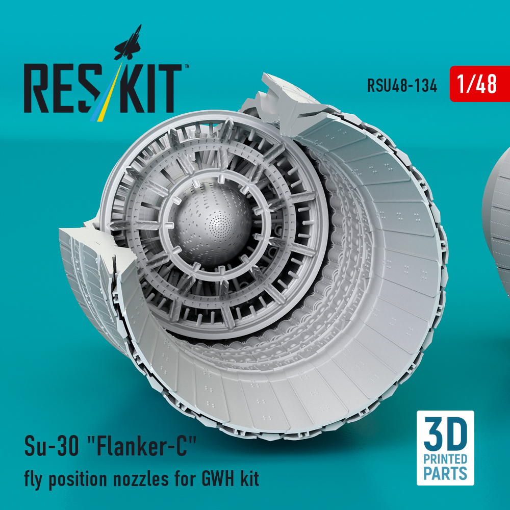 Reskit Su-30 "Flanker-C" fly position nozzles for GWH kit (3D Printed) (1/48) RSU48-0134 - Image 3