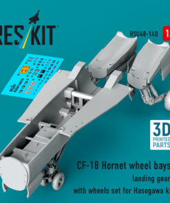 Reskit CF-18 Hornet wheel bays, landing gears with wheels set for Hasegawa kit (3D Printed) (1/48) RSU48-0140