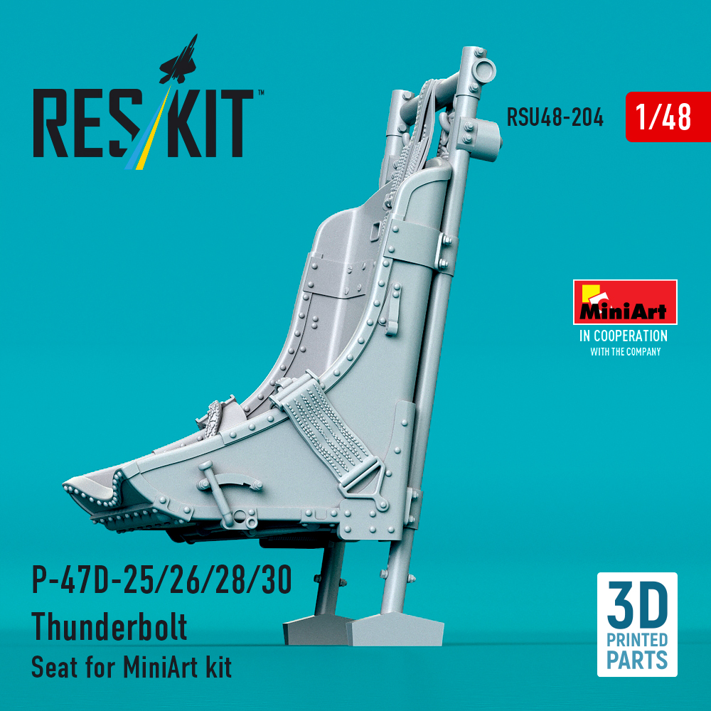 Reskit P-47D-25/26/28/30 Thunderbolt Seat for MiniArt kit (3D Printed) (1/48) RSU48-0204 - Image 2