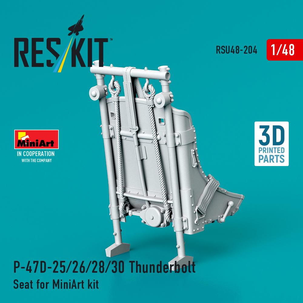 Reskit P-47D-25/26/28/30 Thunderbolt Seat for MiniArt kit (3D Printed) (1/48) RSU48-0204 - Image 3
