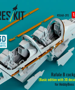 Alternative view of Reskit Rafale B cockpit (Basic edition with 3D decals) for HobbyBoss kit (3D Printed) (1/48) RSU48-0293