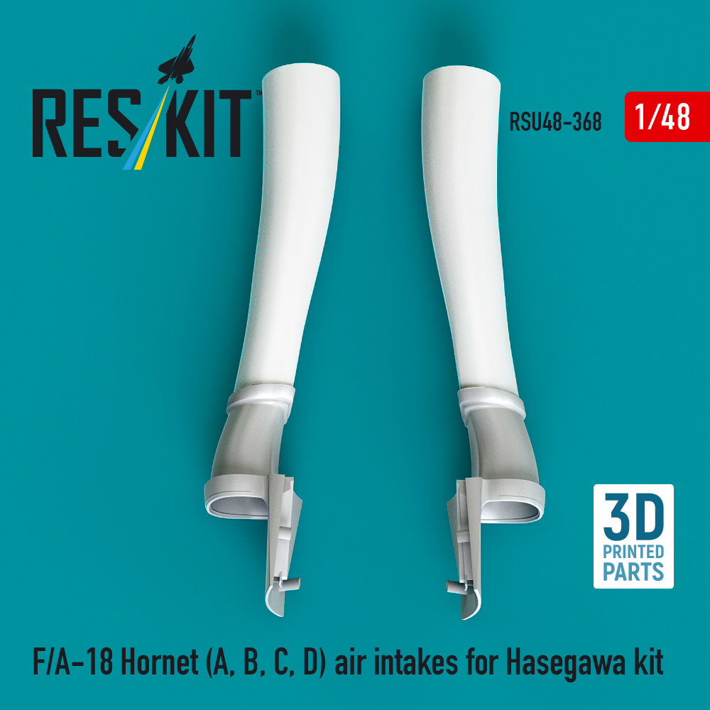 Reskit F/A-18 Hornet (A, B, C, D) air intakes for Hasegawa kit (3D Printed) (1/48) RSU48-0368 - Image 2