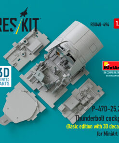 Alternative view of Reskit P-47D-25,26 Thunderbolt cockpit (Basic edition with 3D decals) for MiniArt kit (3D Printed) (1/48) RSU48-0494