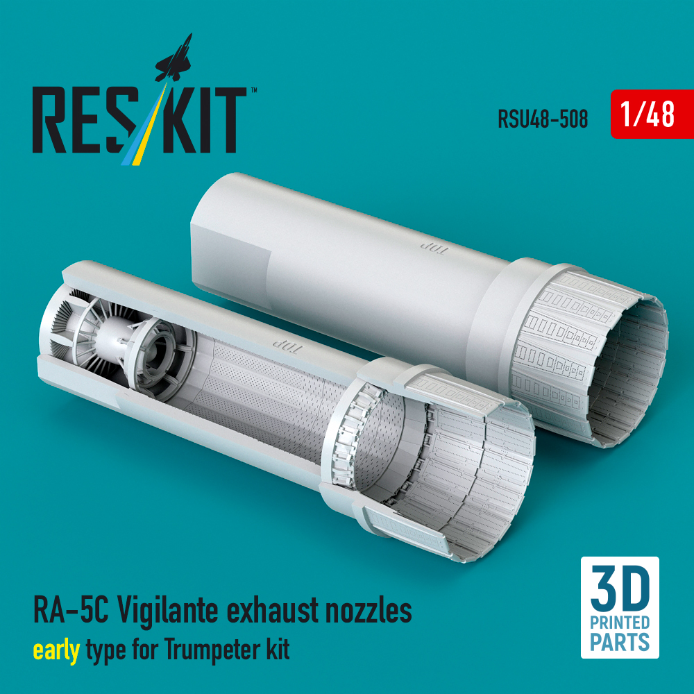 Reskit RA-5C Vigilante exhaust nozzles early type for Trumpeter kit (3D Printed) (1/48) RSU48-0508