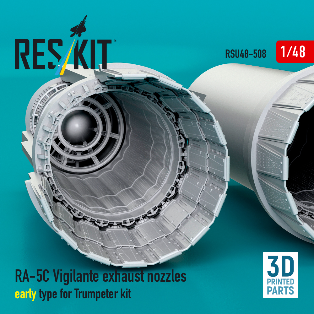 Reskit RA-5C Vigilante exhaust nozzles early type for Trumpeter kit (3D Printed) (1/48) RSU48-0508 - Image 2