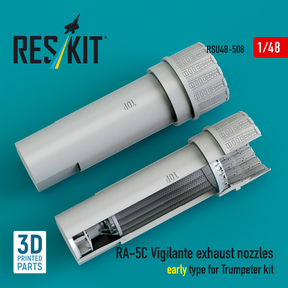 Reskit RA-5C Vigilante exhaust nozzles early type for Trumpeter kit (3D Printed) (1/48) RSU48-0508 - Image 3