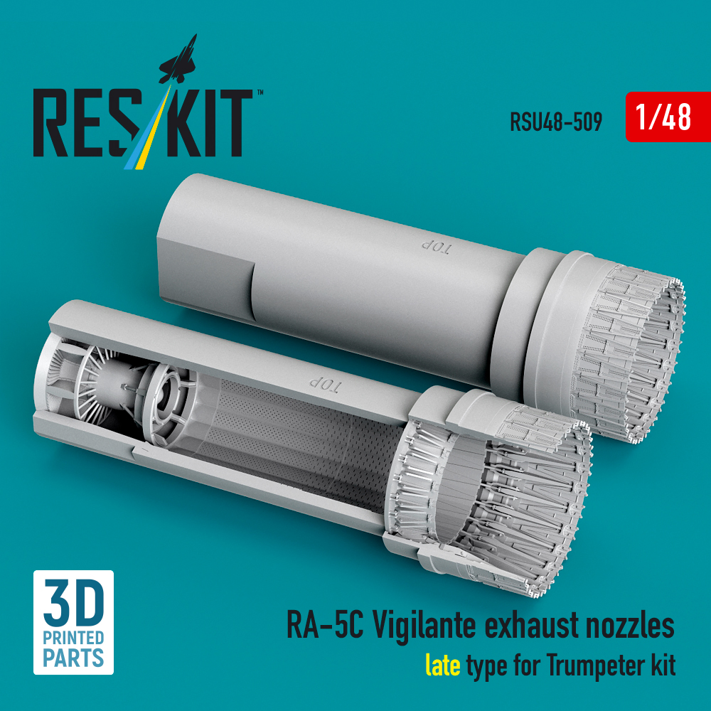 Reskit RA-5C Vigilante exhaust nozzles late type for Trumpeter kit (3D Printed) (1/48) RSU48-0509