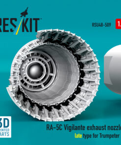 Alternative view of Reskit RA-5C Vigilante exhaust nozzles late type for Trumpeter kit (3D Printed) (1/48) RSU48-0509