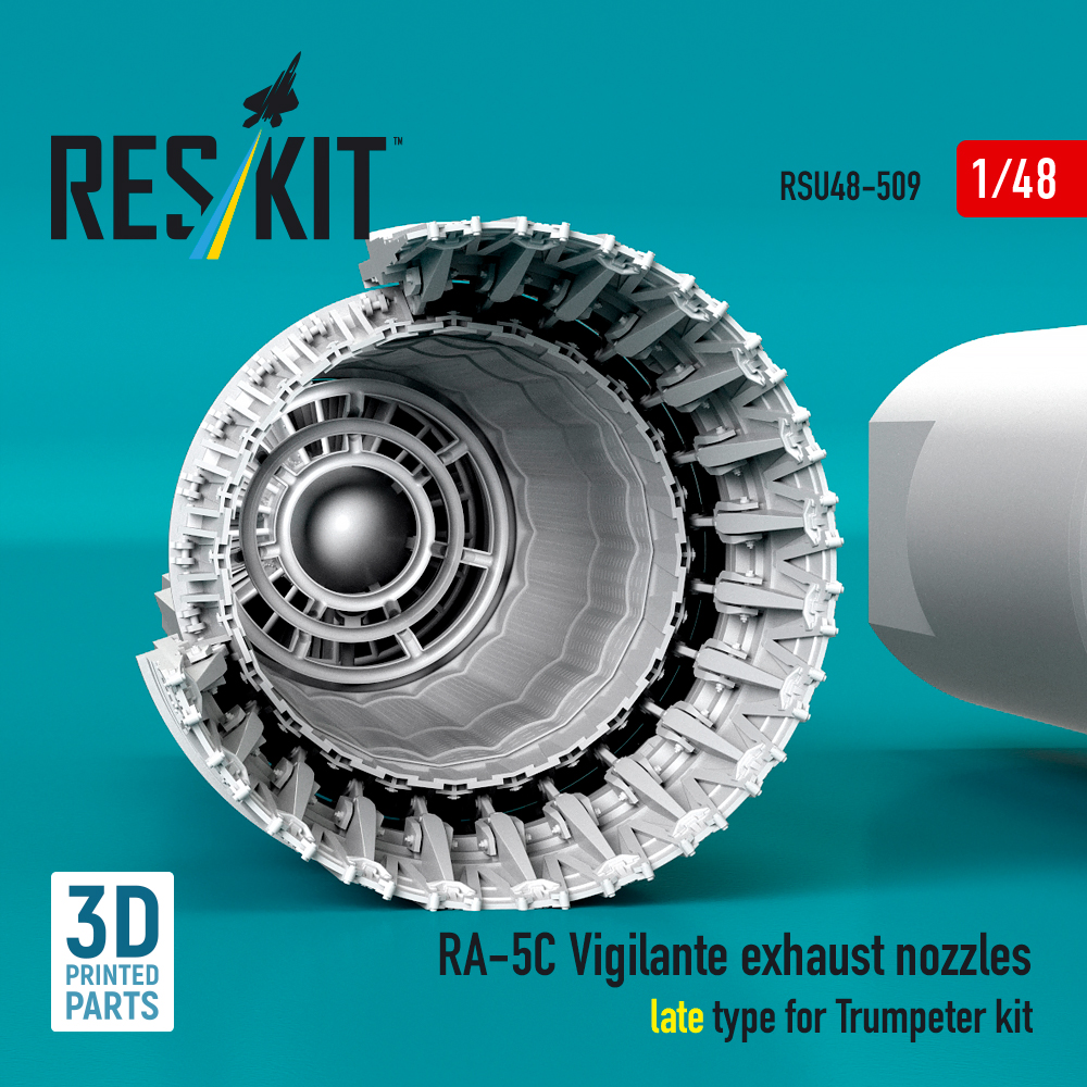 Reskit RA-5C Vigilante exhaust nozzles late type for Trumpeter kit (3D Printed) (1/48) RSU48-0509 - Image 2