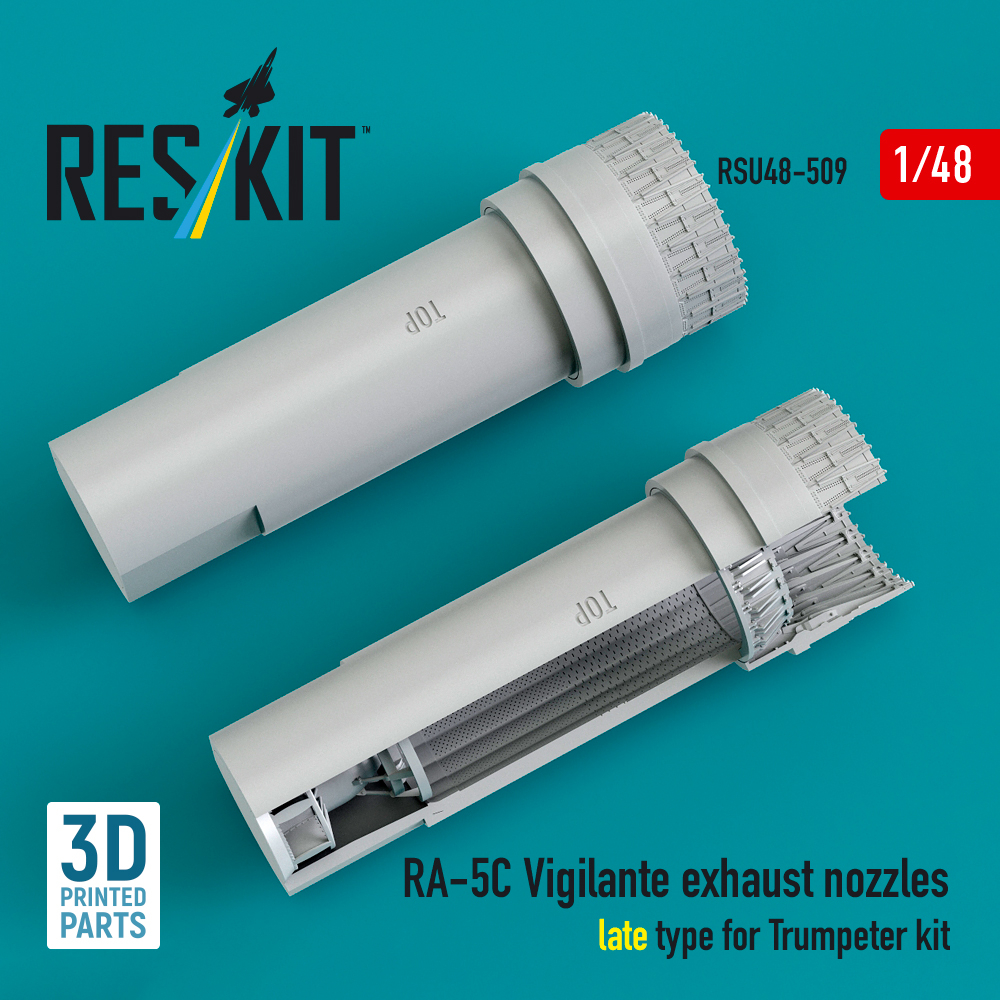 Reskit RA-5C Vigilante exhaust nozzles late type for Trumpeter kit (3D Printed) (1/48) RSU48-0509 - Image 3
