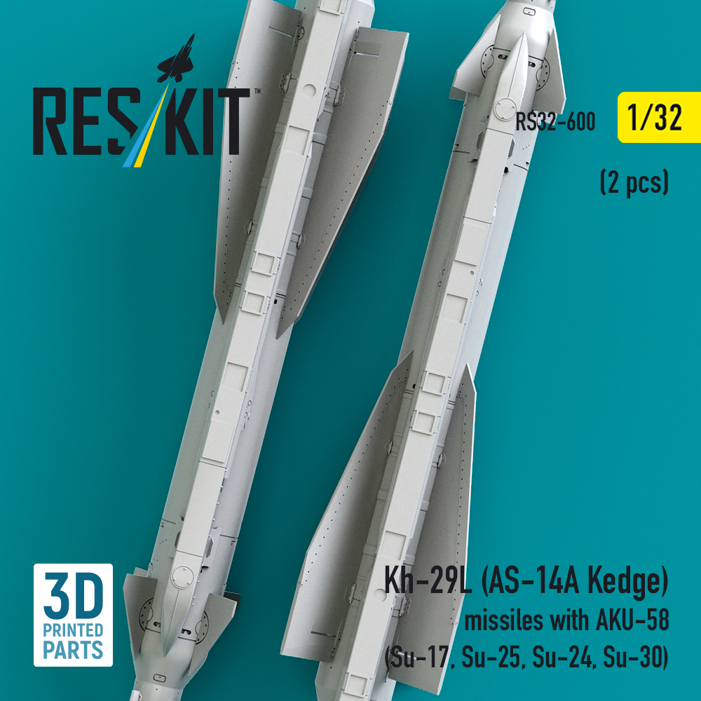 ResKit Kh-29L (AS-14A Kedge) missiles with AKU-58 (2 pcs) (Su-17, Su-25, Su-24, Su-30) (3D Printed) (1/32) RS32-0600 - Image 3